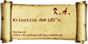 Krisztics Adrián névjegykártya